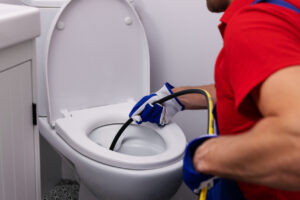 Plumbing snaking toilet